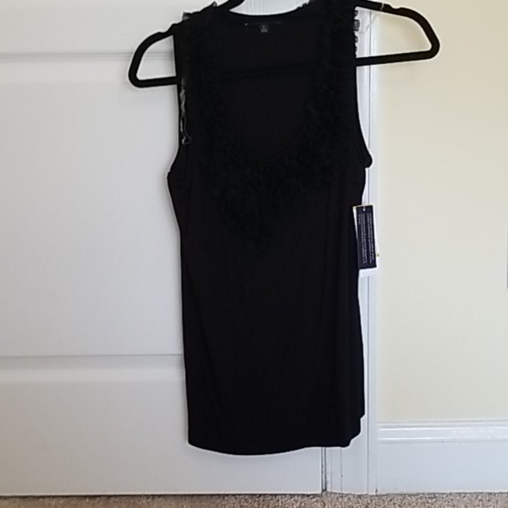 NWT Ann Klein Black Rayon sleeveless top